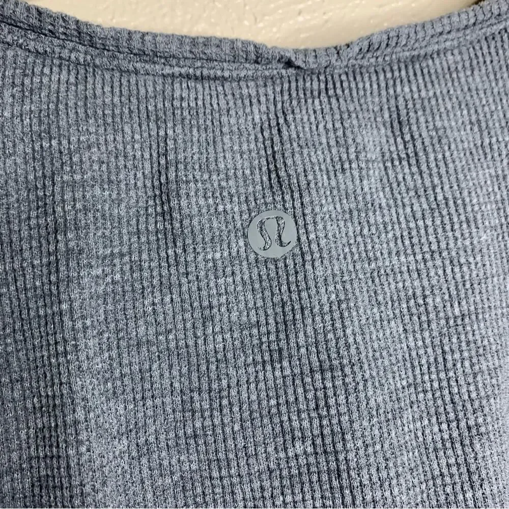 Lululemon Love Crew Short Sleeve‎ Cotton Waffle Knit Top gray